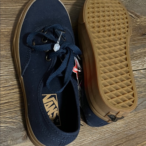 New Vans Unisex Authentic Trainers/Vans Men's Navy Canvas Sneakers with Gum Sole - Picture 10 of 12